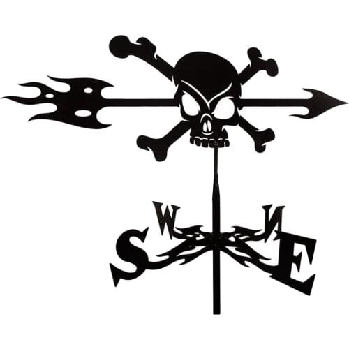 Weather Vane Wind Direction Indicator Outdoor Bracket Weathervane Durable Professional Measuring Tools iron barn home Black