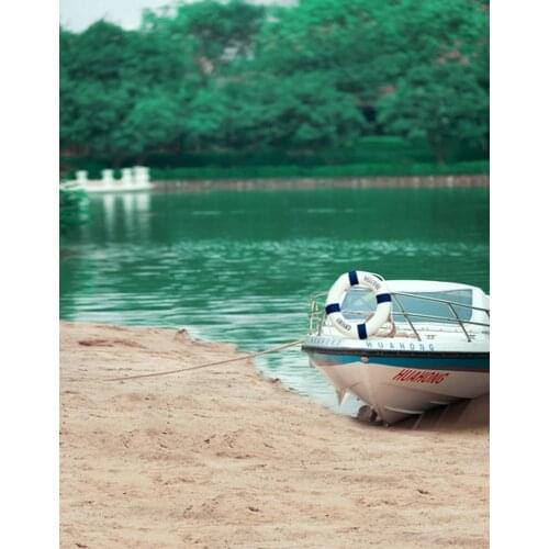 Lake Tree Boat Photography Backdrops Photo Props Studio Background 5x7ft