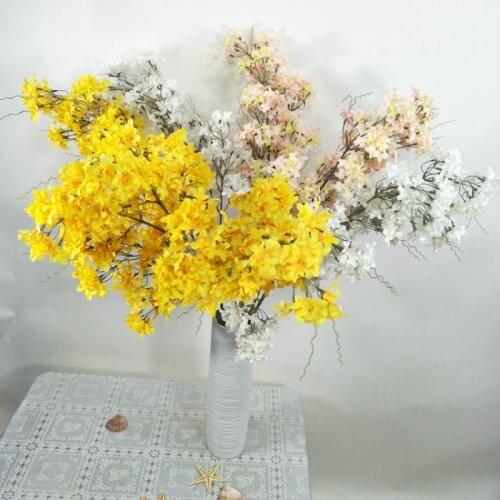 1pc artificial silk flowers cherry blossom branch home decoration wedding party road lead fake flower