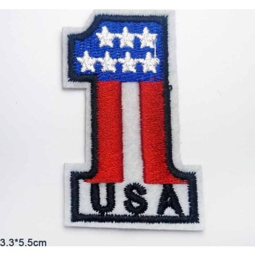 Creative Punk Iron on Number One Embroidered Clothes Patch For Clothing Girls Boys