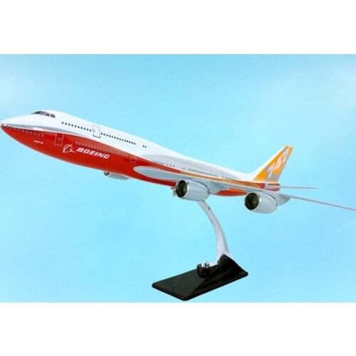 45cm Airplane Model Toys Boeing B747-800 Aircraft Model Diecast Plastic Alloy Plane with Base Display Airliner Artwork Souvenirs