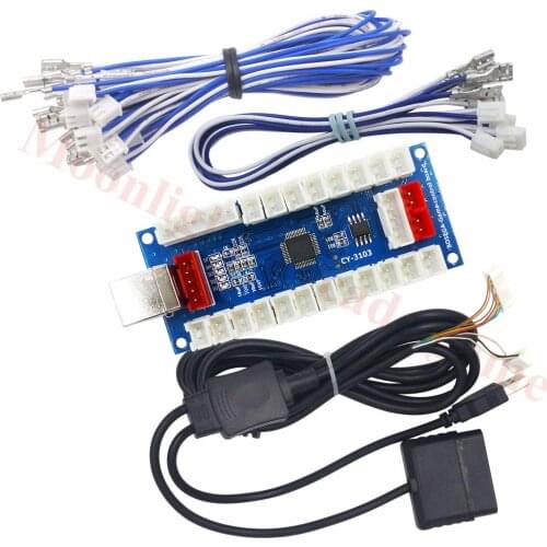 Arcade Kits PCB Board 4 in 1 USB Encoder With Wires To PS2 PS3 PC Joystick Controller Cable For Jamma MAME DIY