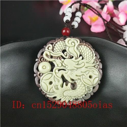 Natural Chinese Jade Dragon Pendant Necklace Fashion Accessories Charm Jewelry Carved Amulet Gifts for Women Men