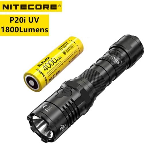 NITECORE P20i UV Tactical Flashlight 1800Lumens 320mW UV Rechargeable Super Bright utilizes 4 x UV LEDs With 4000mAh Battery
