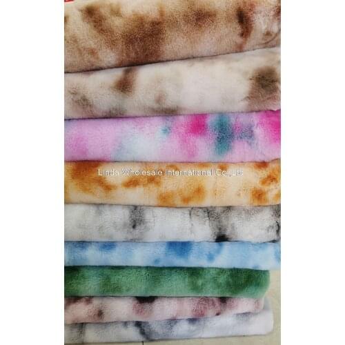 New thicken tie-dyed rabbit fur,faux fur fabric,felt cloth,Clothing bag shoe material