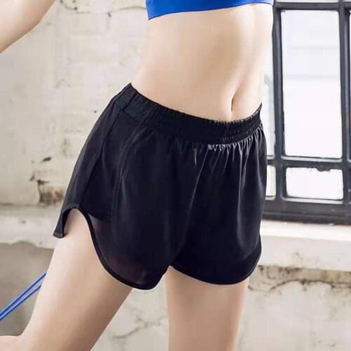New Fake Two-Piece Anti-Empty Loose Breathable Yoga Shorts Sports Mesh Shorts Womens Fitness Shorts