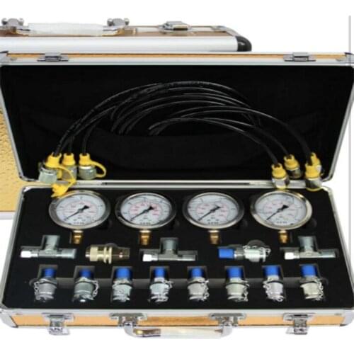 NEW 16-joint excavator hydraulic pressure gauge test kit, professional hydraulic measurement toolbox for hydraulic machinery