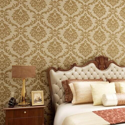 Beibehang Damascus Nonwovens Wallpapers 3D Stereo Stereo Relief Living Room Bedroom TV Background Wallpaper papel de parede