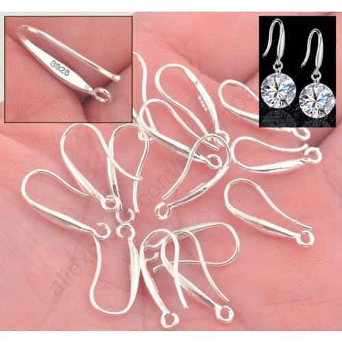 Wholesale 100Pcs Lot DIY Making Jewelry Earring Findings 925 Sterling Silver Ear Hook Earwires Accessory For Crystal Women Gift