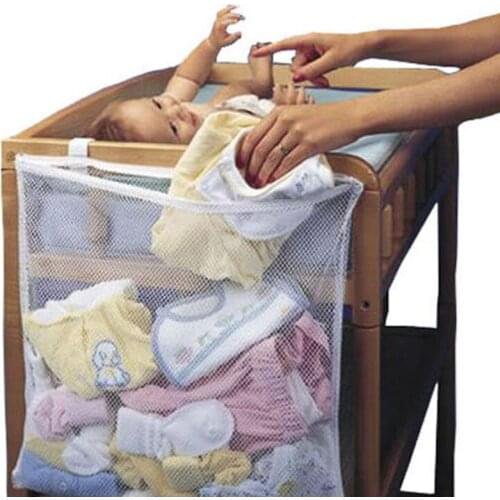 Hanging Storage Basket Net Organizer Bag Transparency Grid Bag for Baby Toys Dirty Clothes Home Organizer