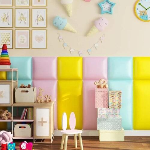 Bed Headboards Decor Kids Room Anti-collision Soft Bag Tatami 3D Wall Sticker Self-adhesive Cartoon Animal Bedroom Back Panel