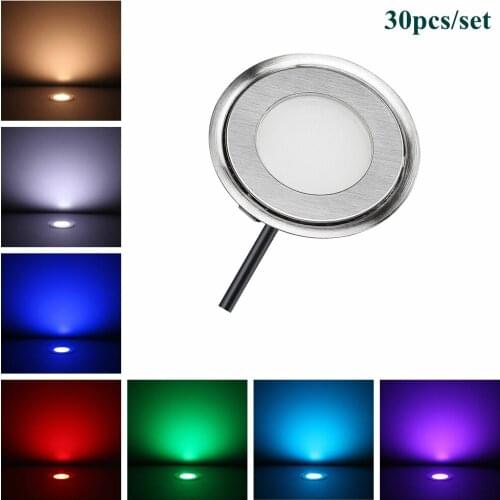 QACA 2018 New 30 PCS DC12V 0.3-0.7W IP67 Outdoor Waterproof Round LED underground light Deck LED for Freeshipping