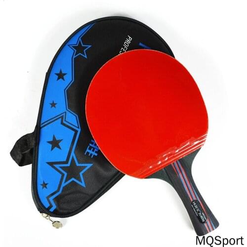 HUIESON 1Pcs Carbon Fiber Table Tennis Racket Blade Double Face Pimples-in Rubber Long Short Handle Table Tennis Bat with Cover