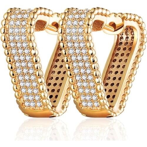 Luxury Cubic Zirconia Big Stud Earrings Gold Silver Color Exaggerated Heart Shape Large CZ Earrings for Women Jewelry Girls Gift