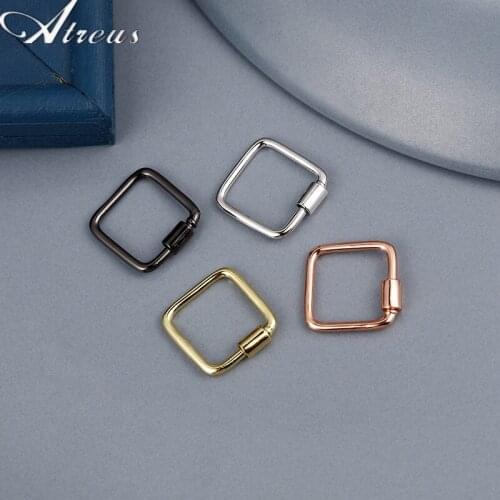 DIY Square Geometric Screw Hook Clasps Accessories For Hanging Chains Pendant Hand Made Necklace Bracelet Jewelry Making Supply