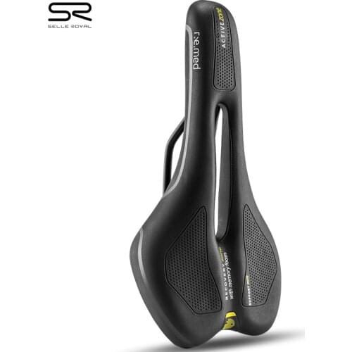 SELLE ROYAL Cycling Saddle MTB Athletic Hollow Breathable Memory Foam Sponge Cushion Shock Absorber Bicycle Saddle Unisex Black