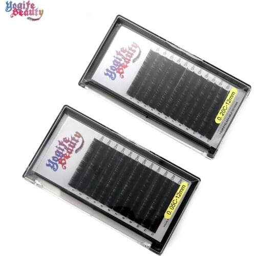 Silk Eyelash Extension Synthetic Material Rich Black C D Curl from Yogife Beauty