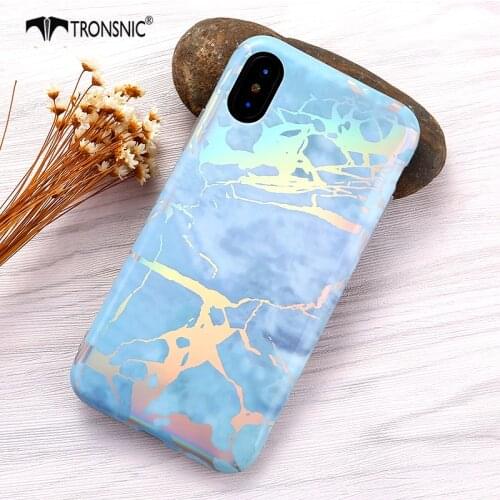 TRONSNIC Marble Laser Phone Case for iPhone X XS MAX XR Grandient Soft Luxury Shiny Cases for iPhone 6 6s 7 8 Plus Fashion Cover