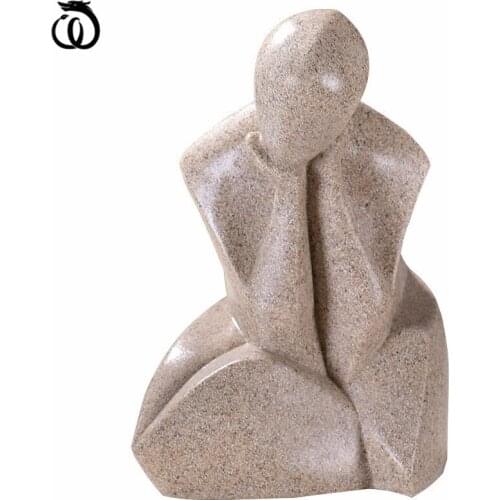 WU CHEN LONG Nordic Think Character Art Sculpture Ideas Antique Abstract Figure Statue Resin Craft Modern Home Decorations R6545