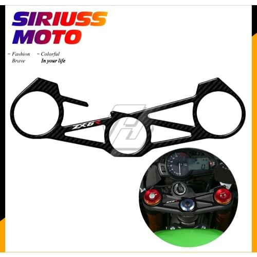 3D Carbon Fiber Triple Tree Yoke Cover Protector Tank Pad Case for Kawasaki ZX6R ZX-6R ZX 636 2012-2016