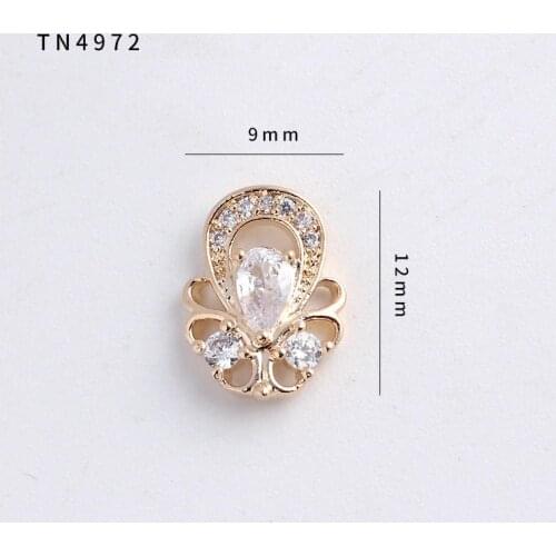 5pcs/lot TN4972 Alloy Zircon Nail Art Crystals nail jewelry gems stones Rhinestone nails accessories supplies decorations charms