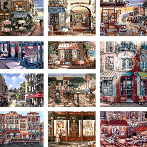 50/65/75CM DIY Street Children Painting By Numbers Picture Colouring Zero Basis HandPainted Oil Painting Unique Gift Home Decor