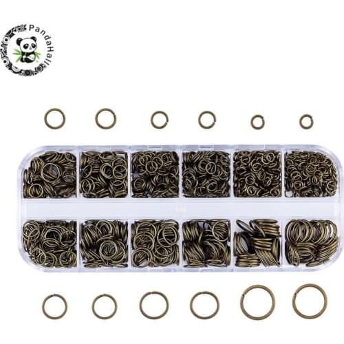 6 Colors 1 Box Iron Jump Rings, Close but Unsoldered For Jewelry Making Nickel Free, 4~10x0.7~1mm; about 2.6~8mm inner diameter