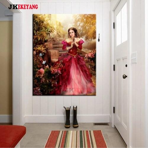 Full Square Round Diamond Embroidery DIY Diamond Painting Beautiful woman and flowers Cross Stitch kit mosaic Y4455