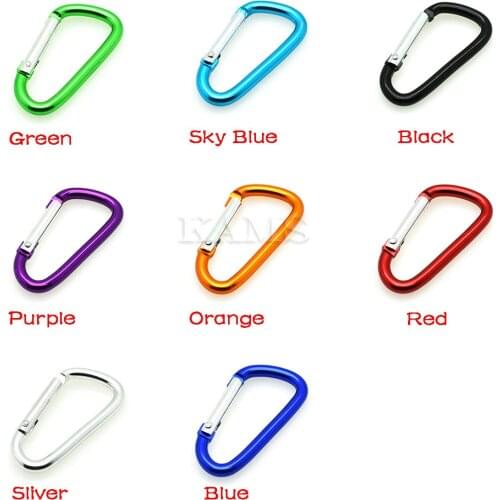 50pcs Aluminum Carabiner Snap Hook Keychain For Paracord Outdoor Activities Hiking Camping 8 Colors