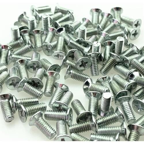 White Galvanized Cross Flat Head Screw Countersunk Head Machine Thread Machine Screw Km Microcomputer Electronic Small Screw