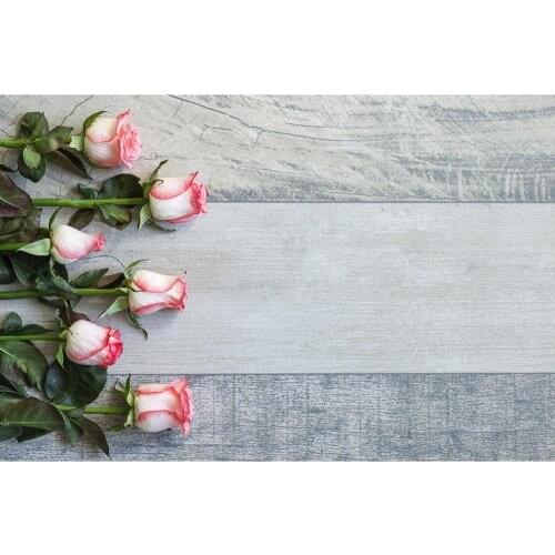 Wooden Texure Board Flowers Photography Background Customized Backdrop for Children Birthday Baby Shower Photoshoot Photo Studio