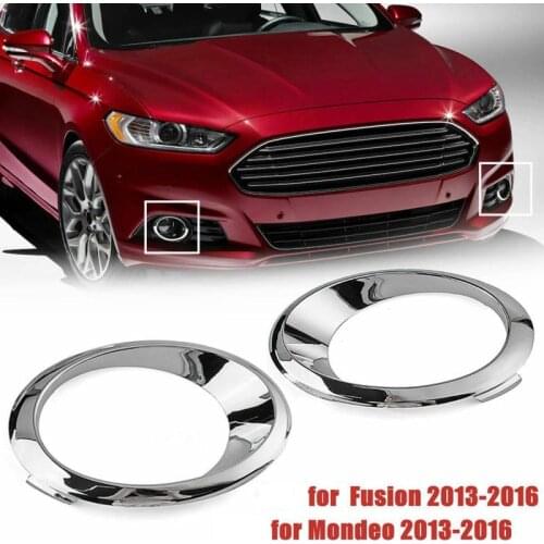 For Ford Fusion Mondeo 2013-2016 Chrome Front Fog Light Cover Bezel Trim Ring LH&RH Pair