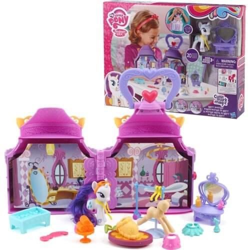 Hasbro Genuine My Little Pony Girl Toy Cutie Mark Magic Applejack Pinkie Pie Twilight Sparkle Bookshop Model Toys
