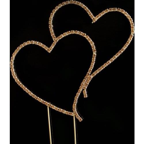 Bruiloft Free Shipping One Computer Brand Romantic Crystal Rhinestone Double Heart Birthday Cake Including High-end Wedding