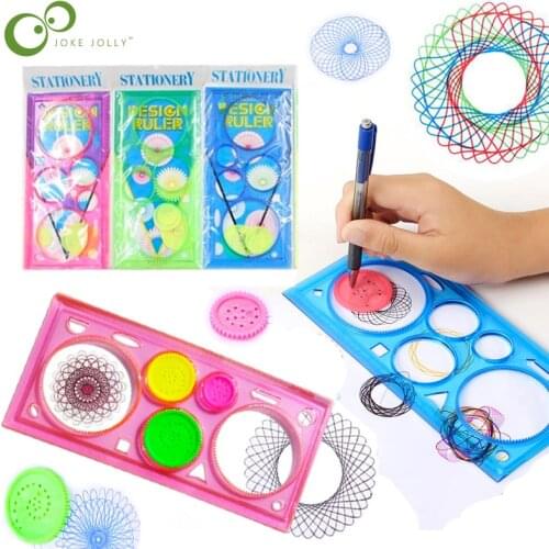 Painting Multi-function Interesting Puzzle Spirograph Children Drawing Plastic Ruler Can Improve Start Work Ability GYH