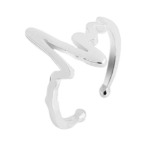 Heartbeat EKG Heart Beat Ring Delicate Simple Midi Adjustable Free Size Open Thumb Rings Bridesmaids Girlfriend Love Gift