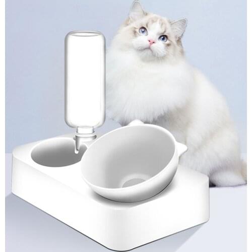Pet bowl Feeder Bowl Dog bowl Cat Food Water bowl Fountain Double Bowl Drinking Raised Stand Dish Bowls With Pet Supplies