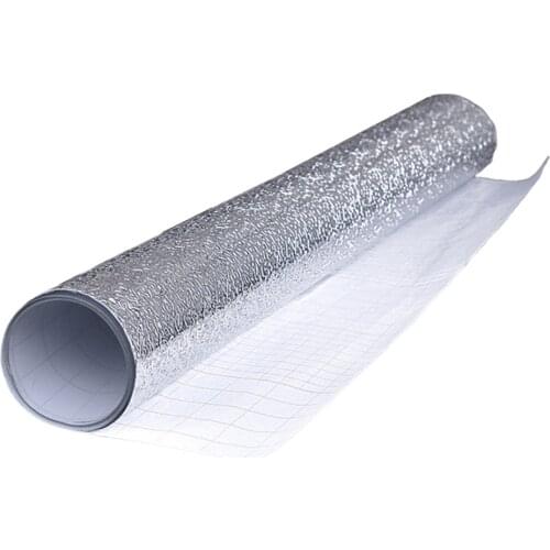 Kitchen Backsplash Wallpaper Aluminum Foil for Cabinet Eco-Friendly Silver