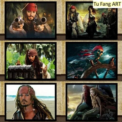 Marvel Wall Art Canvas Painting Pirates of The Caribbean Movie Posters and Prints Room Decor Pictures for Gift Home Decoration