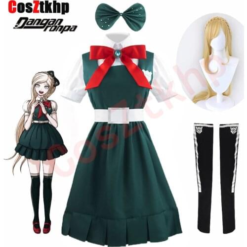 2021 New Anime Danganronpa 2 Despair Sonia Nevermind Cosplay Dress Woman Party Halloween Costume JK School Uniform And Wig