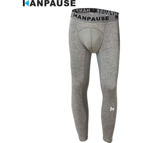 New Arrival KANPAUSE Mens Drip-dry Tights Pants Running Pants Fitness Trainning & Exercise Pants Breathable Sportswear