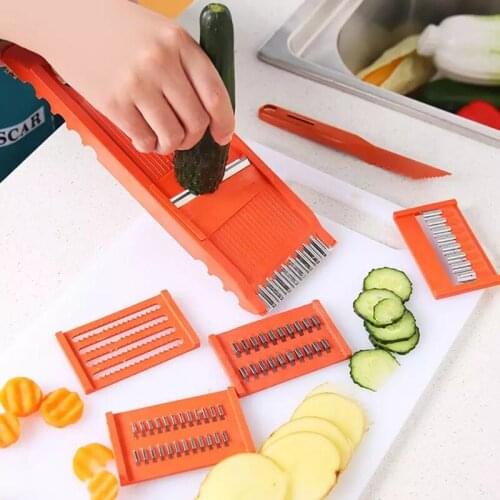 7pcs/set Vegetable Fruit Potato Mandoline Slicer Peeler Dicer Cutter Chopper Grater Vegetable Cutter Kitchen Accessories