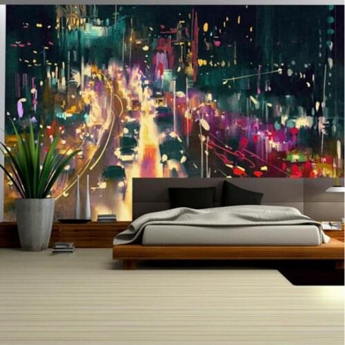 Wallpapers YOUMAN Custom Murals Hand Drawn City Night Landscape Wallpaper Furniture Design for Living Room Decor Girls Bedroom