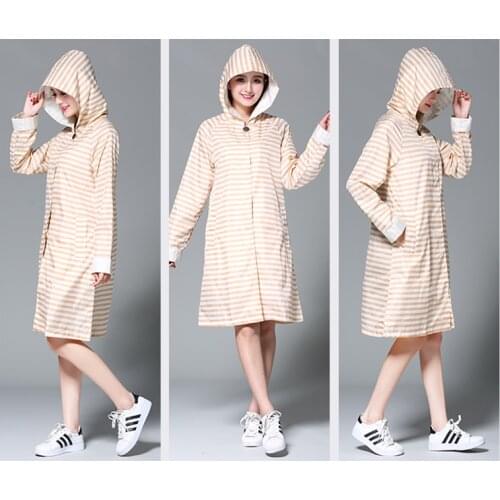 Fashion travel raincoat poncho portable water rain cover long raincoat women waterproof travel hiking stripes wind