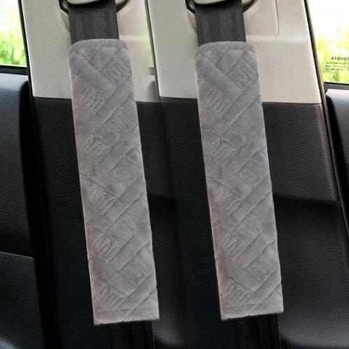 2pcs Non Slip Car Seat Belt Cover Fluffy Auto Seatbelt Safety Belt Shoulder Pad Adults Kids Car Interior Accessories