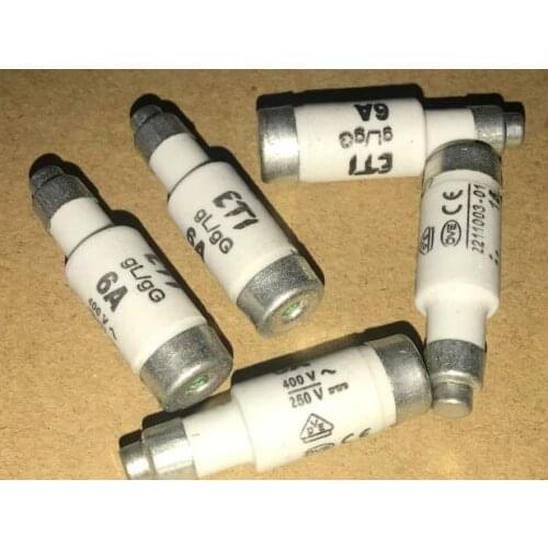 Fuses: ETI D01 6A 400Vac 2211003 / D01 2A 2211001 / 4A 2211002 / 10A 2211004 / 16A 2211005 D01 400Vac E14 gL/gG