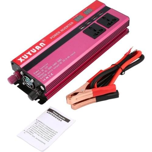 Professional 6000W Solar Power Inverter DC 12V to AC 220V LED Display Car Sine Wave Converter for Household Appliances