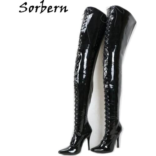 Sorbern 12Cm High Heels Crotch Hi Boots Ladies In Personalized Extreme Long Boot Shaft Height 75Cm Circumference Stiletto Heel