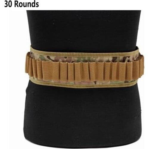 Tactical 30 Rounds Shotgun Shell Bandolier Belt Airsoft 12/20GA Ammo Holder Gun Waist Cartridge Belt Bullet Holster Carrier