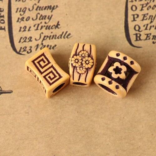 Hair Jewelry Braid Rings Decoration Pendants Dreadlocks Beads Cuffs Rings Imitation Wood Plastic Beading Accessories